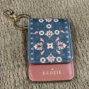 Kedzie Blue and Pink Floral Key & Card Holder